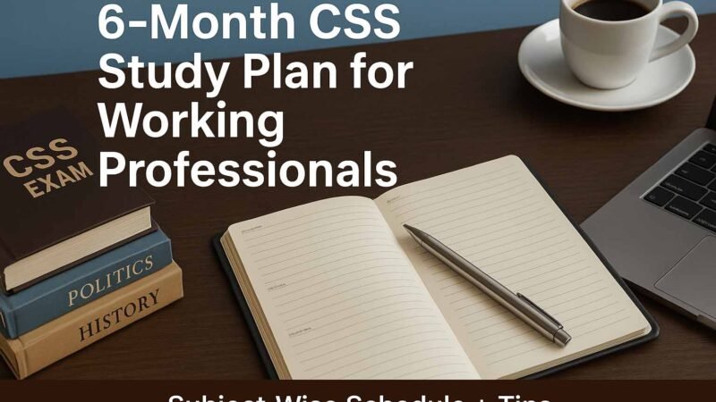 6-Month CSS Study Plan for Working Professionals (Subject-wise)
