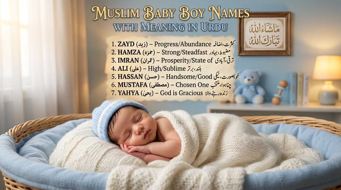Muslim Baby Boy Names with Meaning in Urdu — A to Z List (2026)